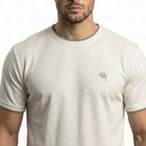 RHS002B||WHITE|| Round Neck Half