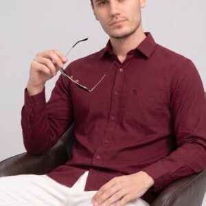 LS005||WINE|| Full Sleeve Shirts || 100% Cotton